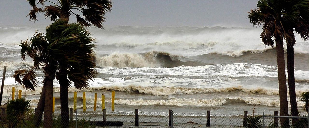 Shoreline during a hurricane.