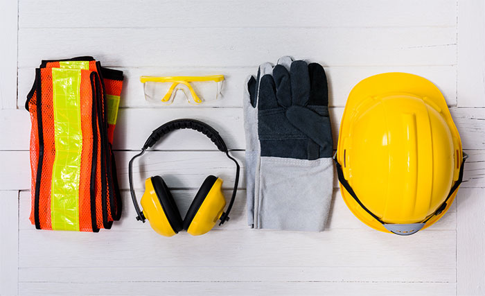 Construction safety gear.